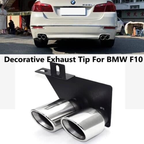 Decorative Exhaust Tip For BMW F10 520 530 525 528 5 series Stainless Steel Exhaust Pipe Muffler Tip Double Out Tailpipe