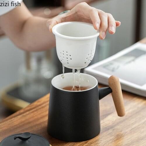 Home Ceramic Tea Infuser Strainer Teapot Tea Leaf Spice Filter with Cover Drinkware Teaware Kitchen Gadgets Tea Making Utensils