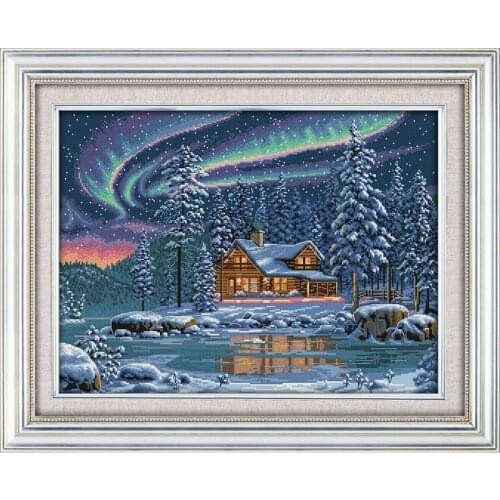 Everlasting Love Christmas The Aurora Borealis Ecological Cotton Chinese Cross Stitch Kits 11CT 14CT Printed Home Decoration