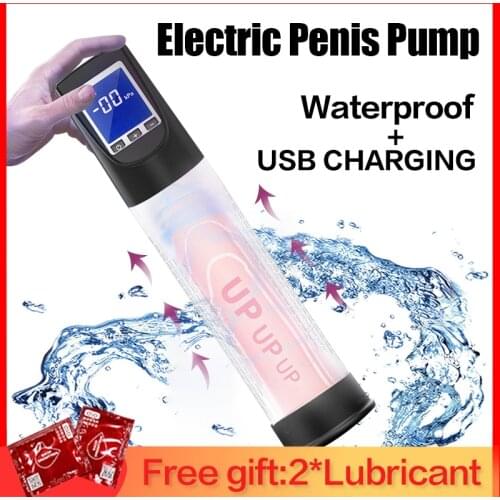 Electric Penis Enlargement Pump With Display Vacuum Pump for Men Male Masturbators Penis Trainer Increase Length Men Sex Toy