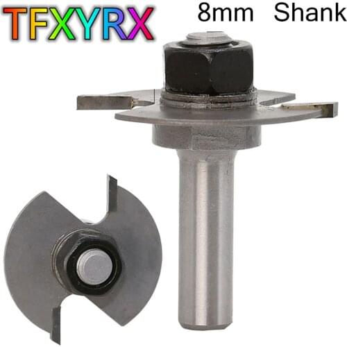 1pc 8mm Shank T-slot Router Bit with Bearing T Type Milling Cutter for Wood Woodworking Power Tool