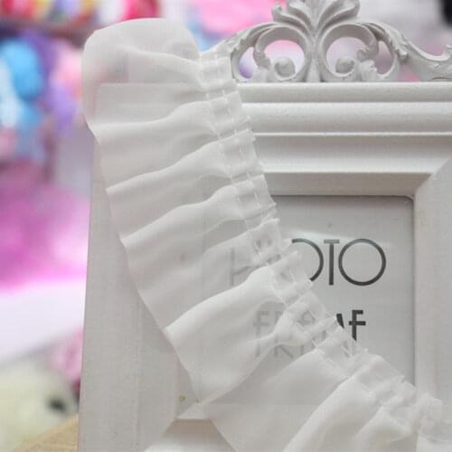 1Yards New Lace Fabric 6CM Trim Tulle White Lace Fabric Materials Chiffon Lace Ribbon For Wedding Dresses dentelle guipure LE13