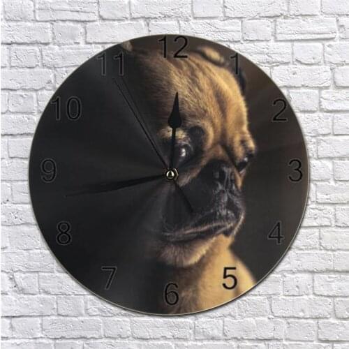 Pet Dog Pattern 25CM Wall Clocks Decorative Numeral Digital Dial Mute Silent Fashion Digital Clocks Battery Operated for Bedroom