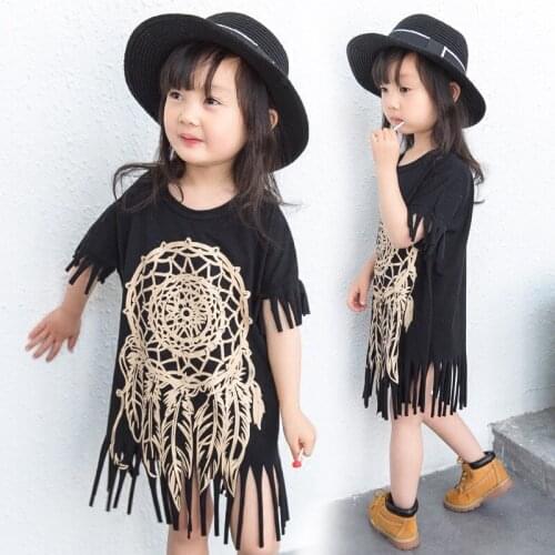 2020 Newborn New Baby Girl Clothes Kids Toddler Summer Cotton Short Sleeve Tassel Top Shirts Jersey Fashion Blouse Tops Clothes