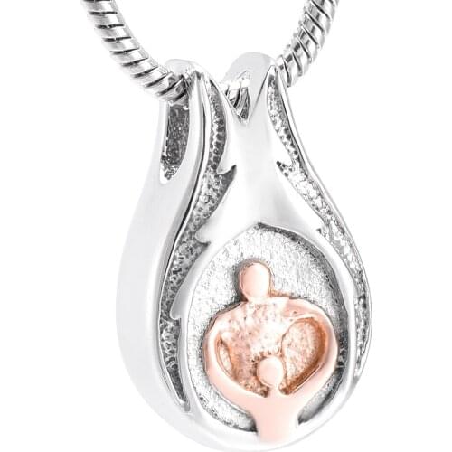 MJD8396 Cry on My Shoulder Teardrop Shape Satinless Steel Cremation Jewelry Pendant Ashes Urn Necklace