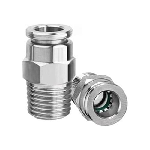 PC 1/8" 1/4" 3/8" 1/2" BSP external thread 304 stainless steel pipe pneumatic quick coupling trachea hose quick coupling