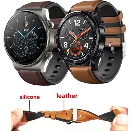 Silicone Leather Replacement Strap Watchband For Huawei GT 2e Watch Bracelet Band For Huawei GT 2 Pro Correa