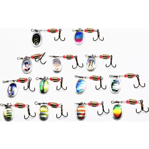 13 Colors Peche Spinner Fishing Lures Wobblers CrankBaits Jig Shone Metal Sequin Trout Spoon with Hooks for Carp Fishing Pesca