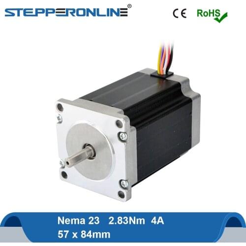 Nema23 Stepper Motor 57 Stepping Motor Dual Shaft 2.83Nm(400 oz.in) 4A 6.35mm Shaft 8-lead for CNC Mill Lathe Router