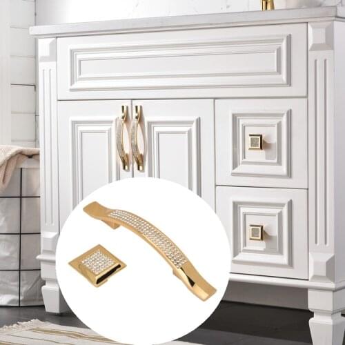 Modern Kitchen Diamond Knobs Crystal Drawer Cabinet Knobs and Pull Cupboard Wardrobe Door Handle Hardware Home Improvements