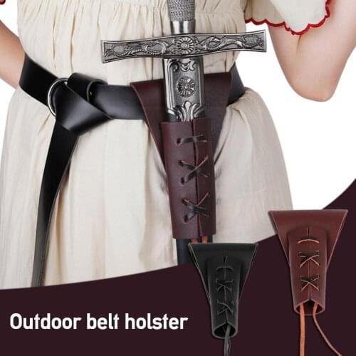 Medieval Sword Belt Waist Sheath Scabbard Holder Adult Rapier Larp Weapon Ring Battle Holster Belt Knight Costume Strap Men U8D0