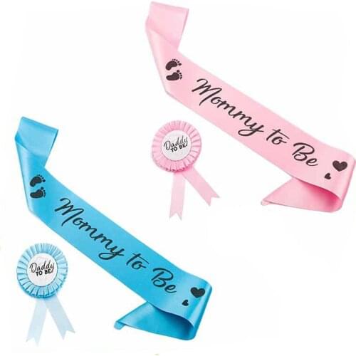 Mommy Souvenir Mom To Be Sash Baby Boy Girl Shower Decoration Sash Newborn Party Decoration Pregnant Favor Gifts DAD TO BE fl31
