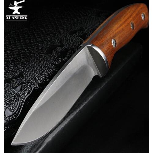 XUAN FENG field high hardness sharp tactical knife camping hunting short knife self-defense tactical 9CR18Mov knife