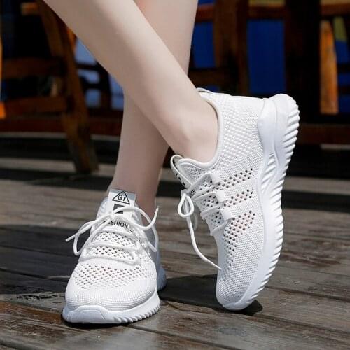 2021 Spring Summer Mesh Sneakers Female Students New Womens Shoes Korean Fashion Running White Shoe Breathable Mesh Shoes