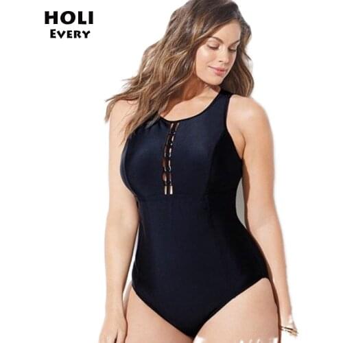 Women Large Plus Size One piece Swimsuit 2019 Female Swimwear Fat Piecework Black Costume Bathing Suit Lady Stroj Badpak Ba XXXL