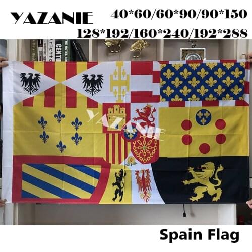 YAZANIE Spain Banner of Arms of King Alfonso XIII Spanish Royal Standard of Alfonso XIII and Juan de Borbon 1931-1975 Flags