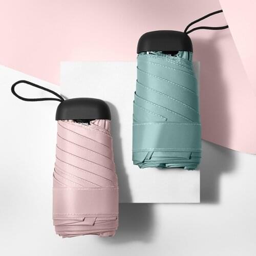 Pocket Flat Mini Umbrella Rain Women Six Folding Small Umbrellas Men Sunscreen UV Parasol Ultralight Girls Umbrella Paraguas