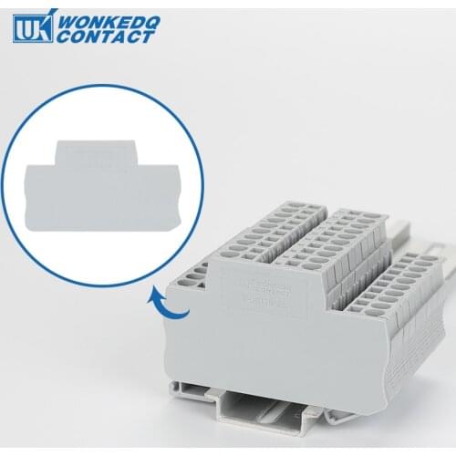 D-STTB2.5 End Cover ST and PT Series Din Rail Terminal Blocks End Cover plate 72x29.5x2.2 mm