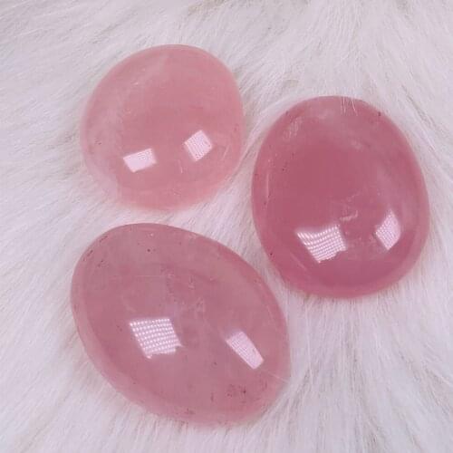 1pcs Natural Rose Quartz Crystal Palm Stone Irregular Smooth Polished Pebble Reiki Healing Chakra Stone