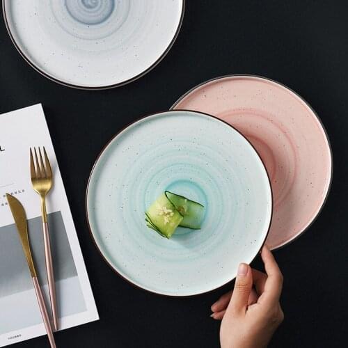 1pc 9 inch Macaron Design Dinner Plate Colorful Lollipop Main Serving Dish Dessert Plate Fine Bone Ceramic Dinnerware