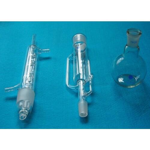 150ml,Lab Glass Soxhlet Extractor,Body,Allihn Condenser,150ml Flat Bottom Flask