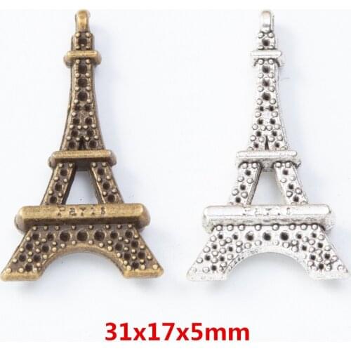 25 pieces of retro metal zinc alloy tower Pendant for DIY handmade jewelry necklace making 8037