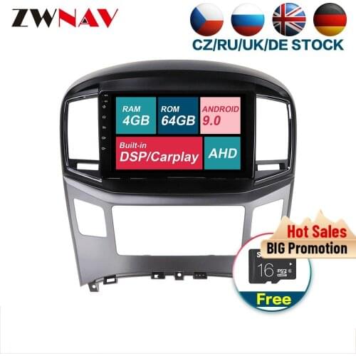 4+64 Android 9.0 Car Multimedia player For Hyundai H1 2016 2017 2018 2019 Radio Audio stereo head unit free GPS map touch screen