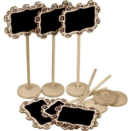 5pcs/lot Rectangle Erasable Mini Blackboard Place Cards Wood Chalkboard for Birthday Decorative Gifts