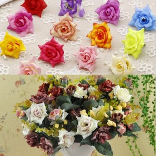 4CM Beautiful Rose Artificial Silk Flowers flores home party spring wedding decoration mariage fake Flower 5PCS