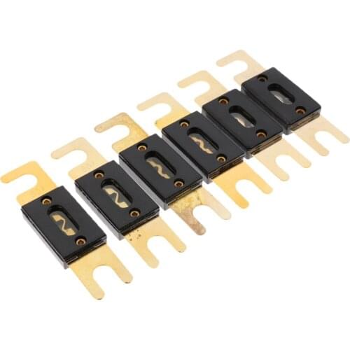 6PCS High Quality Gold Plated 80A 125A 160A Car Audio ANL Type Fuses