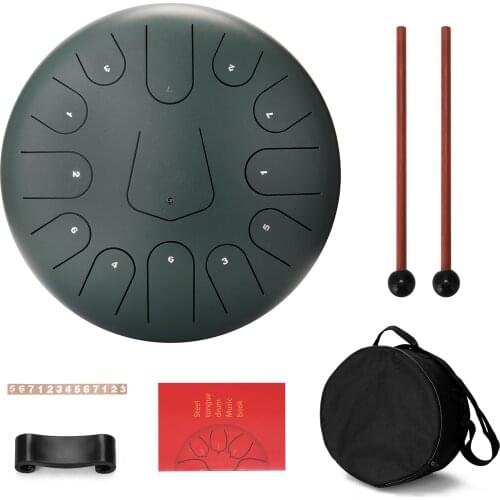 Handpan drum 12 Inch 13 Tone Steel Tongue Drum Hand Pan Drum With Drum Bag & A Pair Of Mallets for Yoga Meditation Percussion