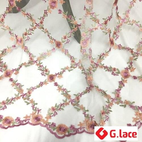 GLace 1Y/Lot 3colour Lace embroidered fabric skirt clothing curtain background cloth decoration diy auxiliary cloth DIY TX123