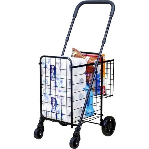 Household Shopping Cart with Wheels, Can Load 40KG, Foldable Stall Trolley For Groceries