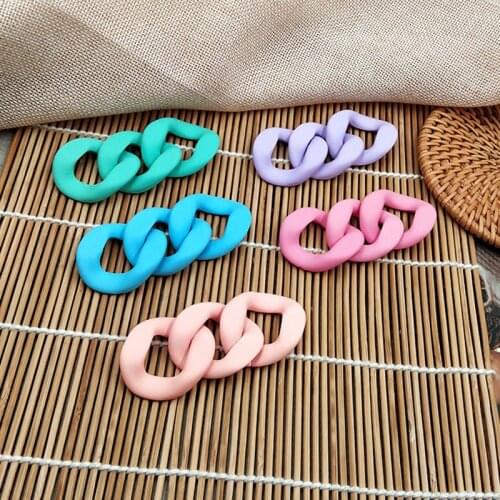 30pcs/lot 33*39mm Color Acrylic Buckle Beads DIY Glasses Chains Mask Chains Earrings Necklace Mobile Chains Accessories N224