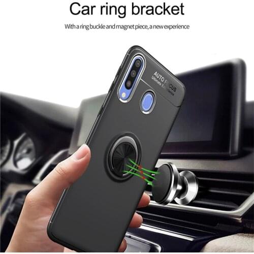 Ring holer Anti-fall Phone Case for Samsung Galaxy A20 A30 Shockproof Anti-finger Adsorption mobile phone cover with Kickstand
