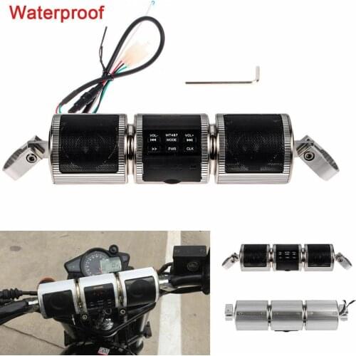 Black Radio System Stereo Handlebar Speaker Waterproof Bluetooth Motorcycle MP3 FM Radio Player Stereo Speakers