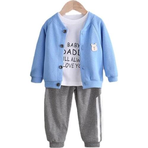 Childrens Clothing Boys and Girls Autumn Suits 2021 New Children Korean Sports Leisure Three-piece Suit Toddler Boy Clothes