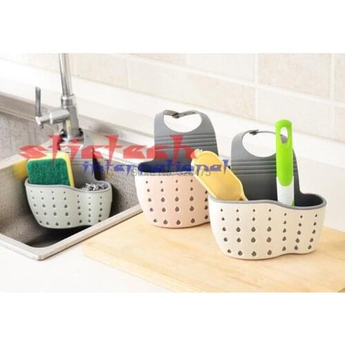 By dhl 200pcs Portable Basket Home Kitchen Hanging Drain Basket Bag Bath Storage Tool Sink Holder Kitchen Accessory tools