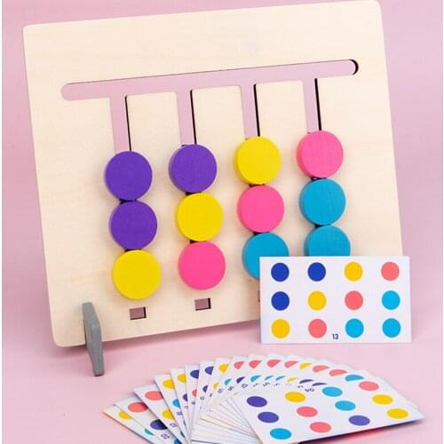 Montessori Toy Colors and Fruits Double Sided Matching Game Logical Reasoning Training Kids Educational Toys Children Wooden Toy