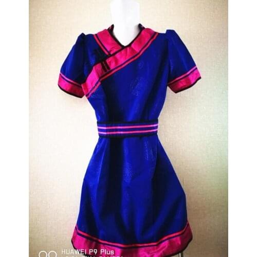 Chinese traditional Mongolia ethnic dress Chinese Folk dress Women Summer