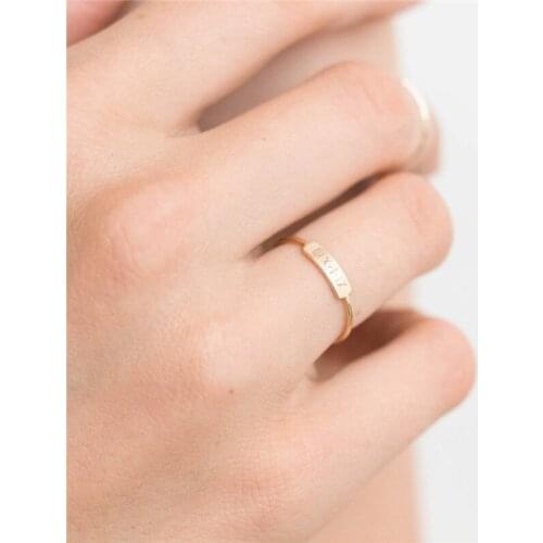 Customized Rings For Women Anillos Mujer Stainless Steel Piercing Golden Mood Language Ring With Name Carving Jewelry Party BFF