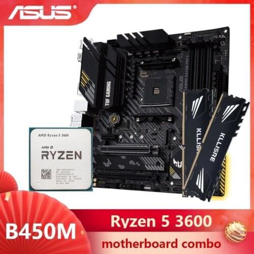 Asrock B450M B450 Motherboard set with Ryzen 5 3600X AM4 CPU Processor 2pcs X 8GB =16GB 2666MHz DDR4 memory
