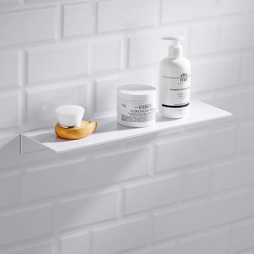 Nordic white bathroom shelf wall mount space aluminium black bathroom shelf square shower shelf corner storage holder shelves
