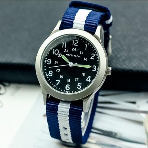 Nazeyt new fashion man watch high quality luminous hands army watch boys and girls colorful nylon gift watch Reloj de hombre2019