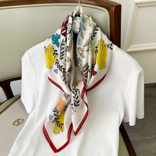 2021 New 70 Square Women Printing Spring Autumn Scarf Scarves Silk Summer Sunscreen Shawl Soft chiffon hijab poncho winter cape