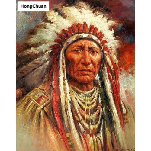 Indian tribe characters fast delivery 5D DIY square/round diamond painting mosaic diamond cross stitch home decoration art gift