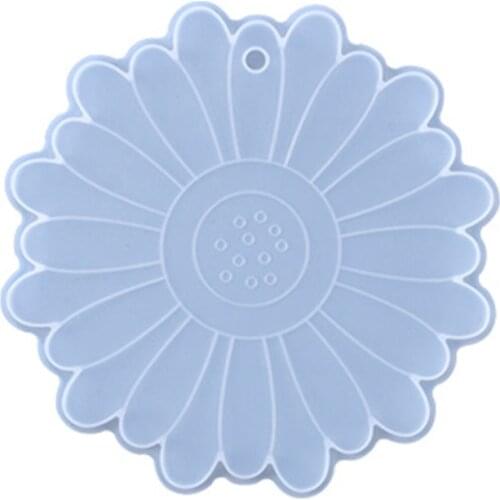 Sunflower Coaster Epoxy Resin Mold Serving Plate Tray DIY Crafts Silicone Mould U90F