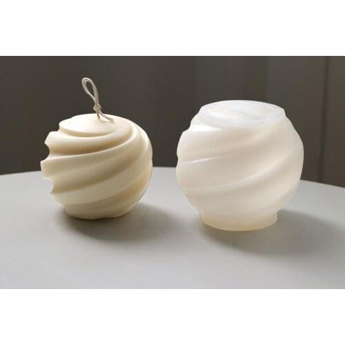 Silicone Candle Mold DIY Spiral Ball Shape Wax Soap Making Mold 3D Spiral Ball Scented Candle mould Diy Aromatherarpy Home Decor