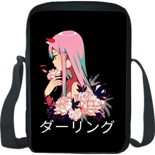 Darling In The Franxx Sling Bag Anime Design ZERO TWO Messenger Bag Children CrossBody Rucksack Boy Girl Shoulder Knapsack