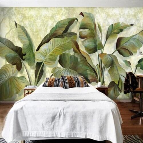 Southeast Asia Tropical Rain Forest Mural Wallpaper 3D Green Plant Wall Cloth Bedroom Living Room Background Wall Covering Rolls